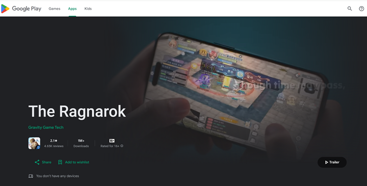 Search for Ragnarok Online on Google Play Store